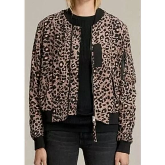 AllSaints Ella Lyos Silk Bomber Jacket Sz. XS - Picture 1 of 9